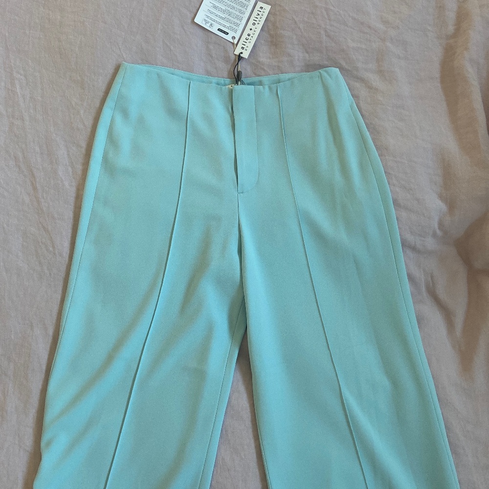 NWT Alice + Olivia sky blue wide-leg trousers